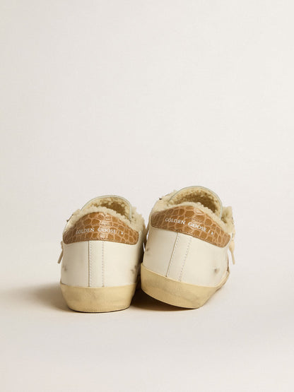 Super-Star with silver leather star and crocodile-print leather heel tab - Golden Goose Women