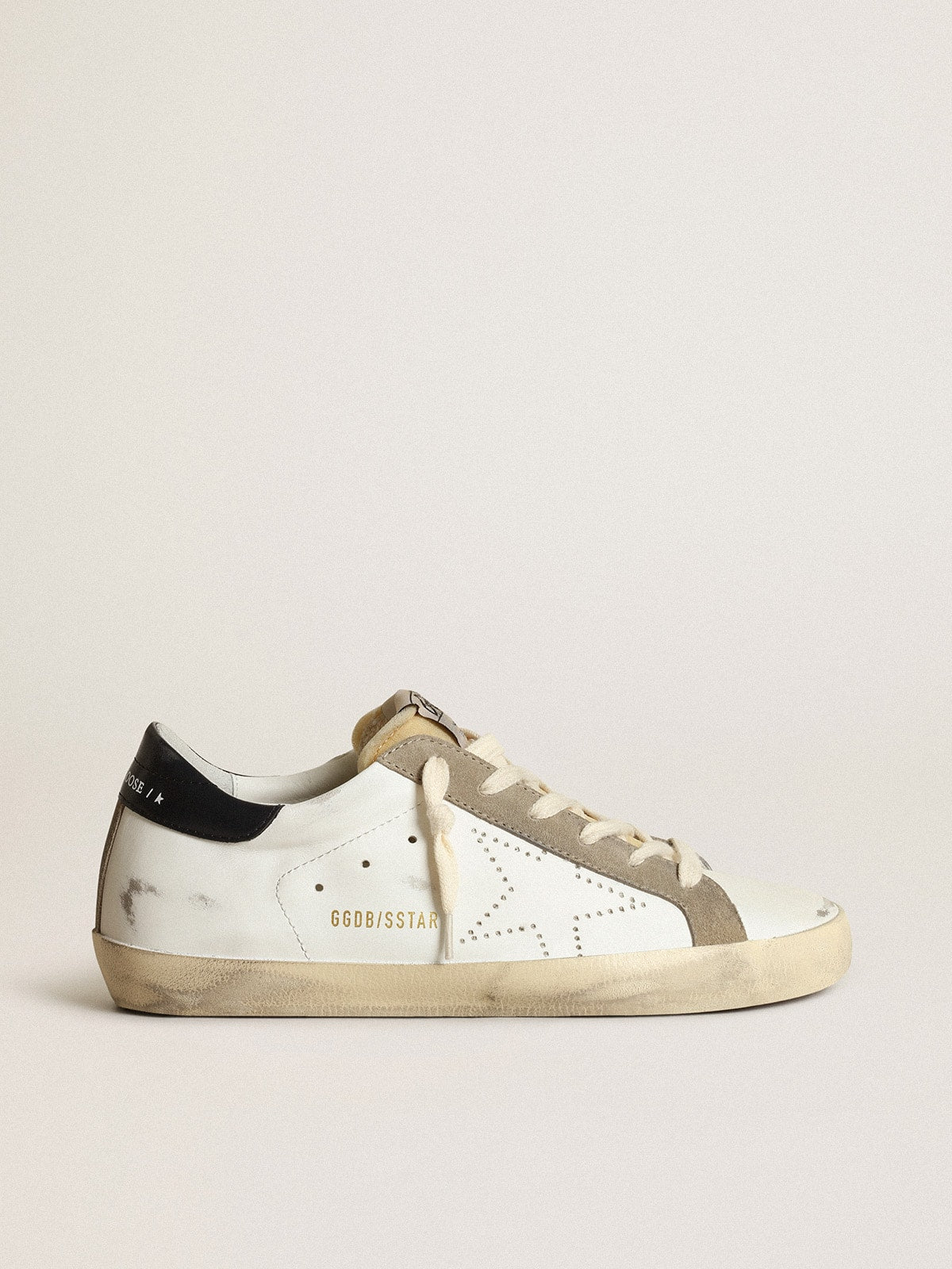 Women's Super-Star with perforated star and midnight blue heel tab - Golden Goose Women