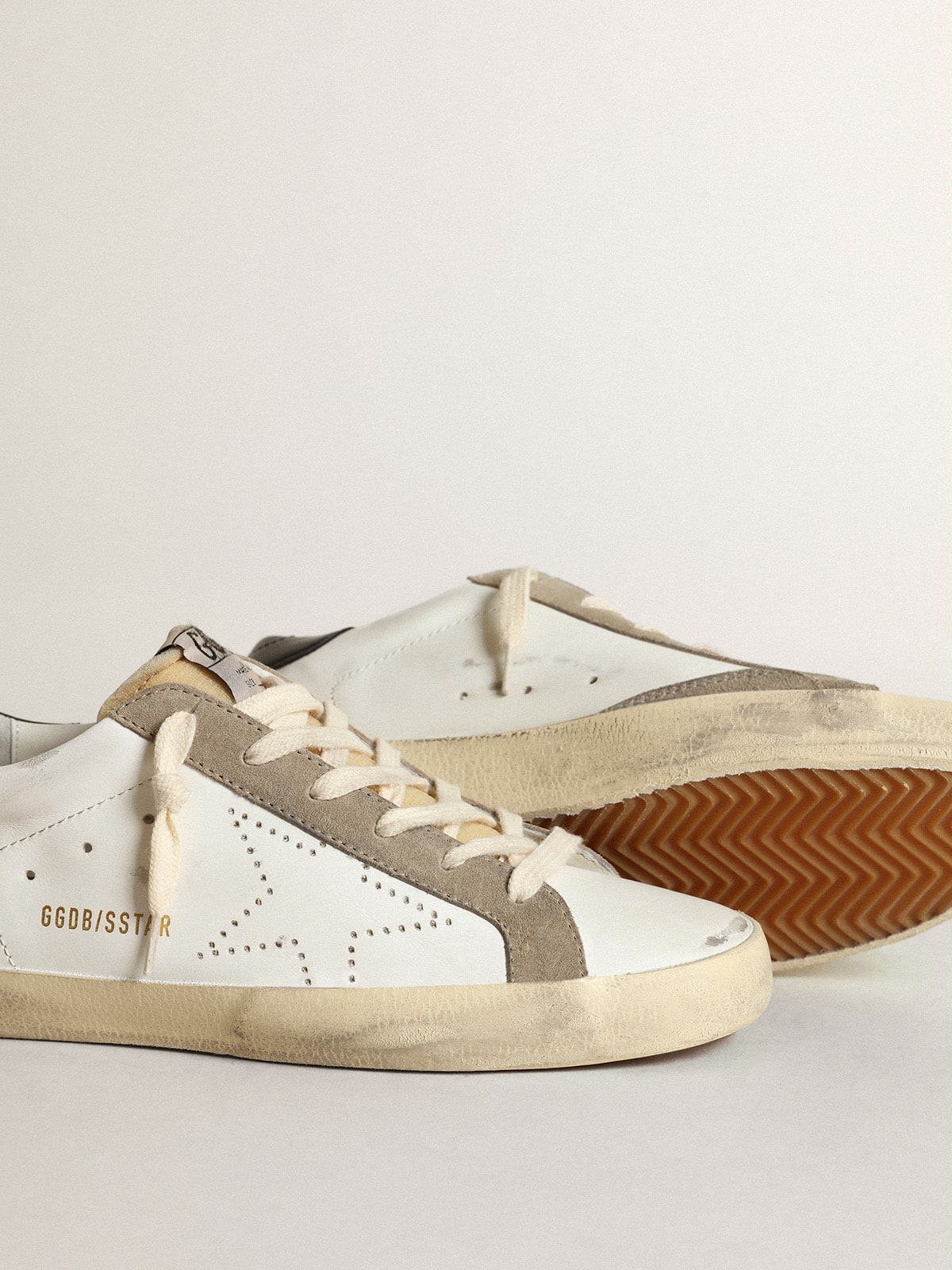 Women's Super-Star with perforated star and midnight blue heel tab - Golden Goose Women