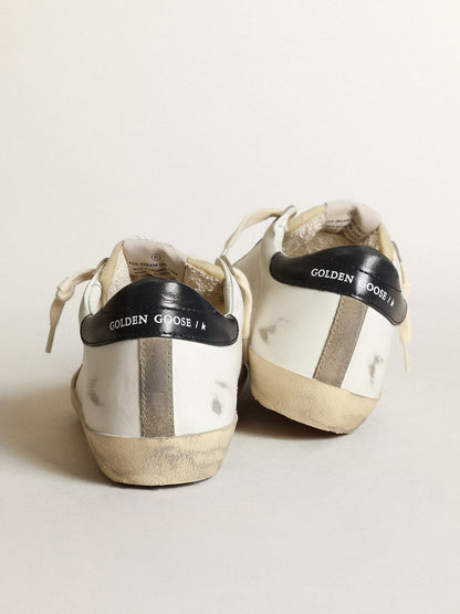 Women's Super-Star with perforated star and midnight blue heel tab - Golden Goose Women
