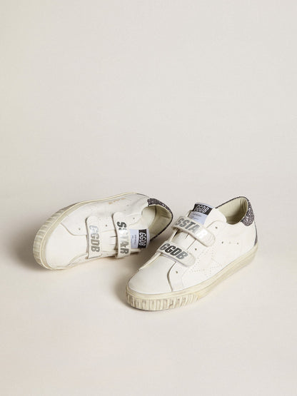 Bio-based Old School with perforated star and glitter heel tab - Golden Goose Women
