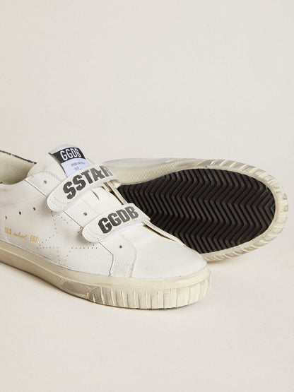 Bio-based Old School with perforated star and glitter heel tab - Golden Goose Women
