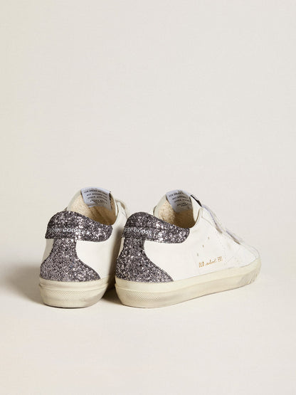 Bio-based Old School with perforated star and glitter heel tab - Golden Goose Women