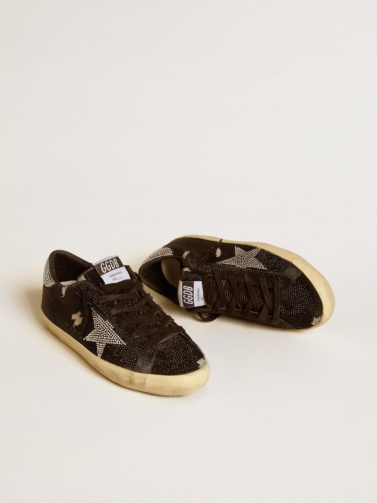 Women's Super-Star in suede and Swarovski crystals with silver star - Golden Goose Women