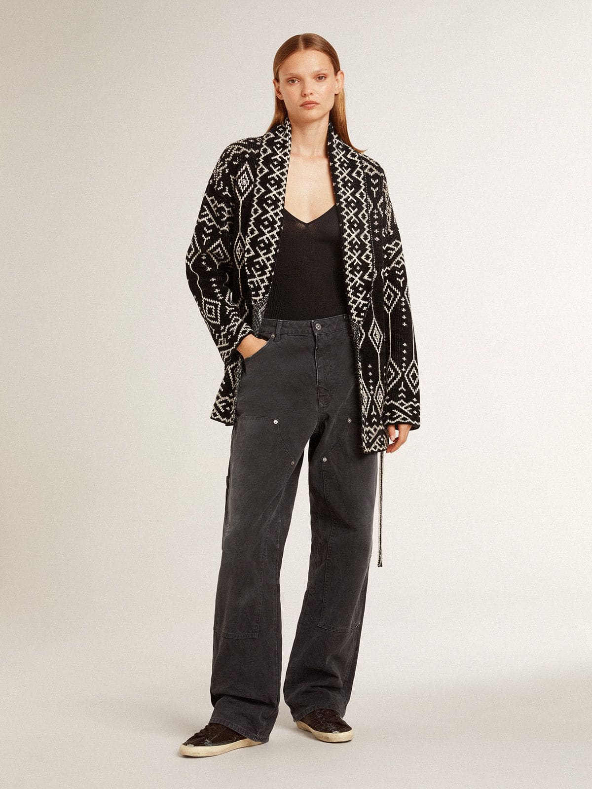 Women's Super-Star in suede and Swarovski crystals with silver star - Golden Goose Women