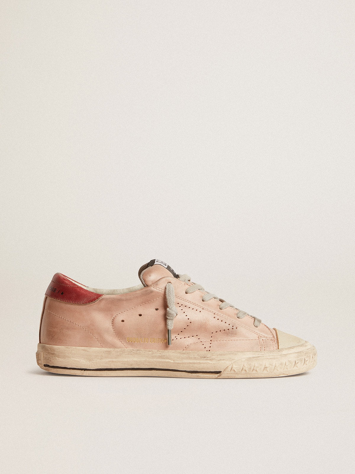 Super-Star LTD in pink nubuck with perforated star and leather heel tab - Golden Goose Women