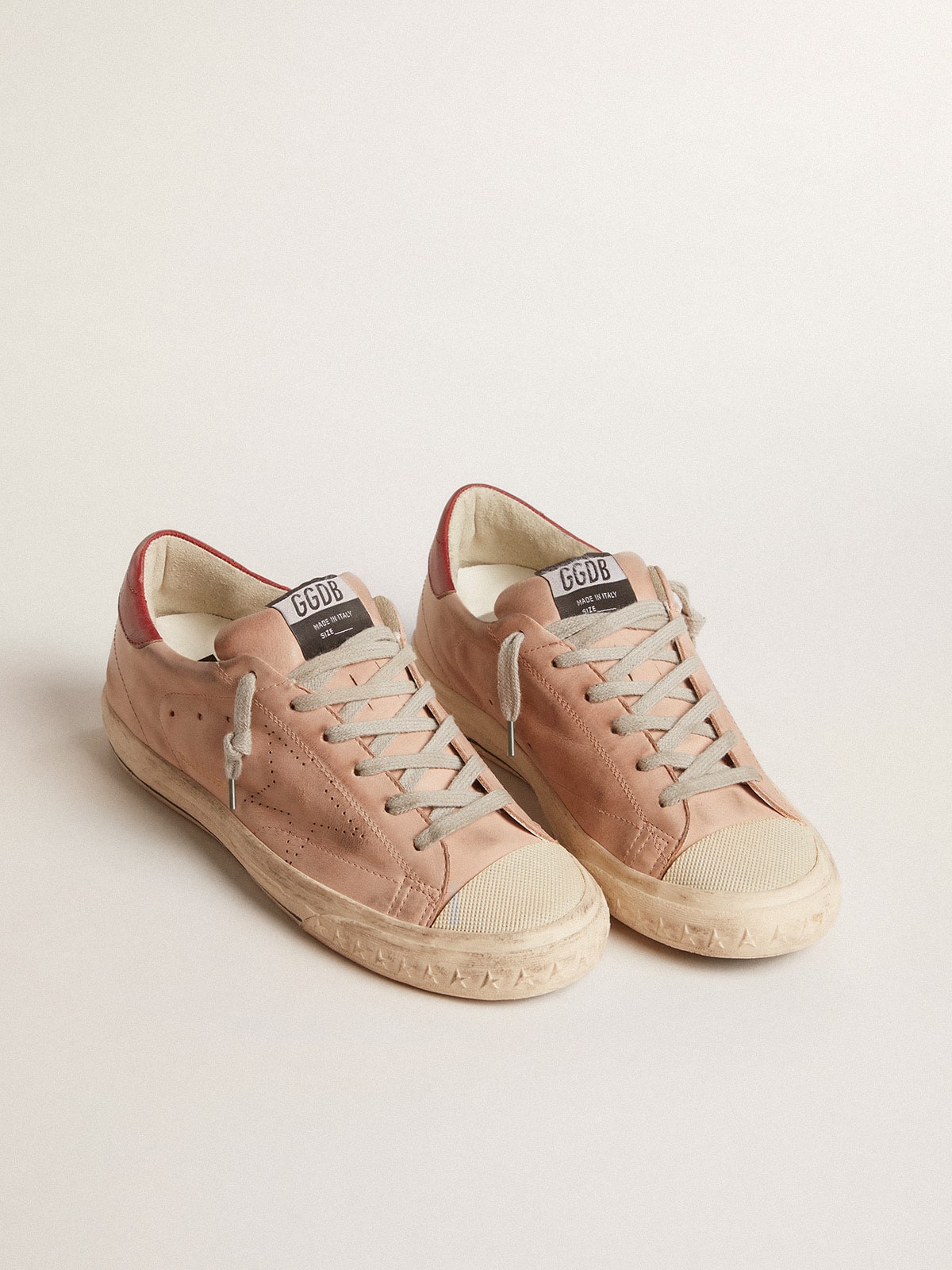 Super-Star LTD in pink nubuck with perforated star and leather heel tab - Golden Goose Women