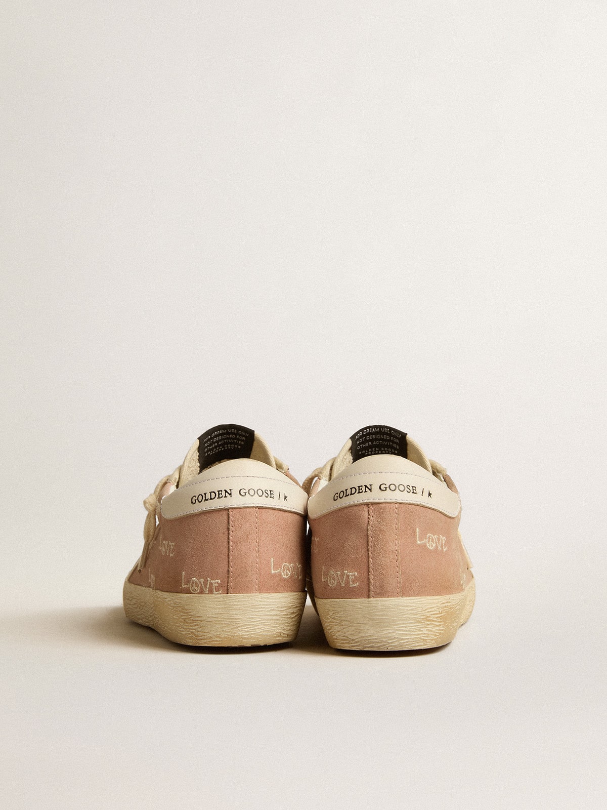 Women's Super-Star in powder-pink suede with cream leather star - Golden Goose Women