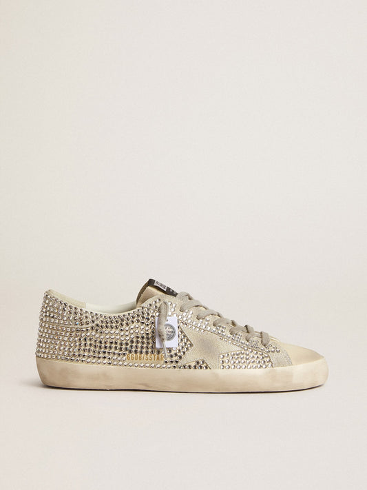 Super-Star in nubuck with Swarovski crystals and ice-gray suede star - Golden Goose Women