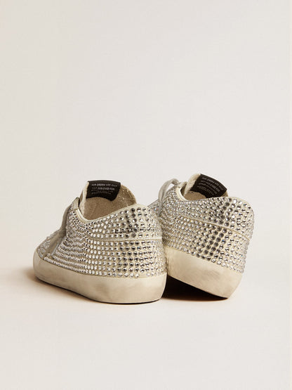 Super-Star in nubuck with Swarovski crystals and ice-gray suede star - Golden Goose Women