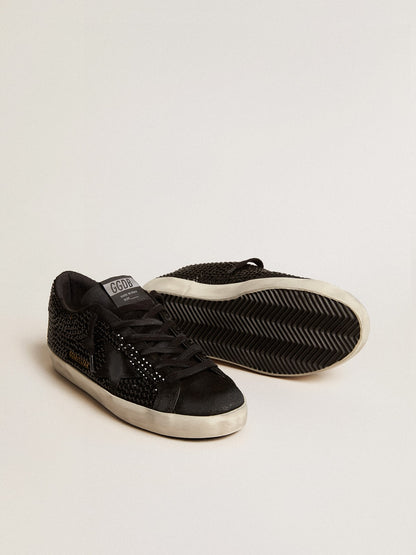 Super-Star in black suede with Swarovski crystals and black suede star - Golden Goose Women