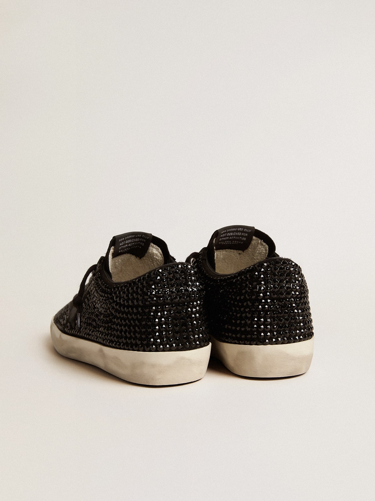Super-Star in black suede with Swarovski crystals and black suede star - Golden Goose Women