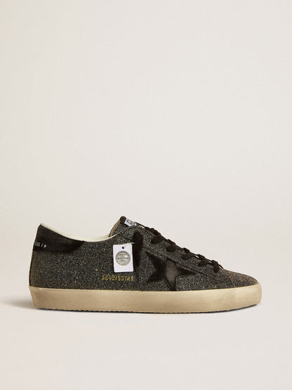 Women’s Super-Star in black Swarovski crystals with black suede star - Golden Goose Women
