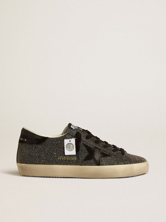 Women’s Super-Star in black Swarovski crystals with black suede star - Golden Goose Women
