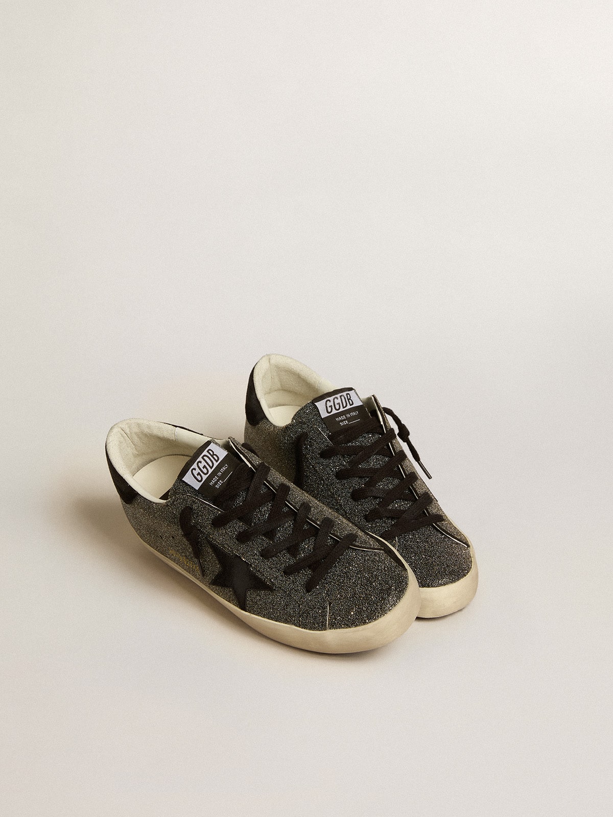 Women’s Super-Star in black Swarovski crystals with black suede star - Golden Goose Women
