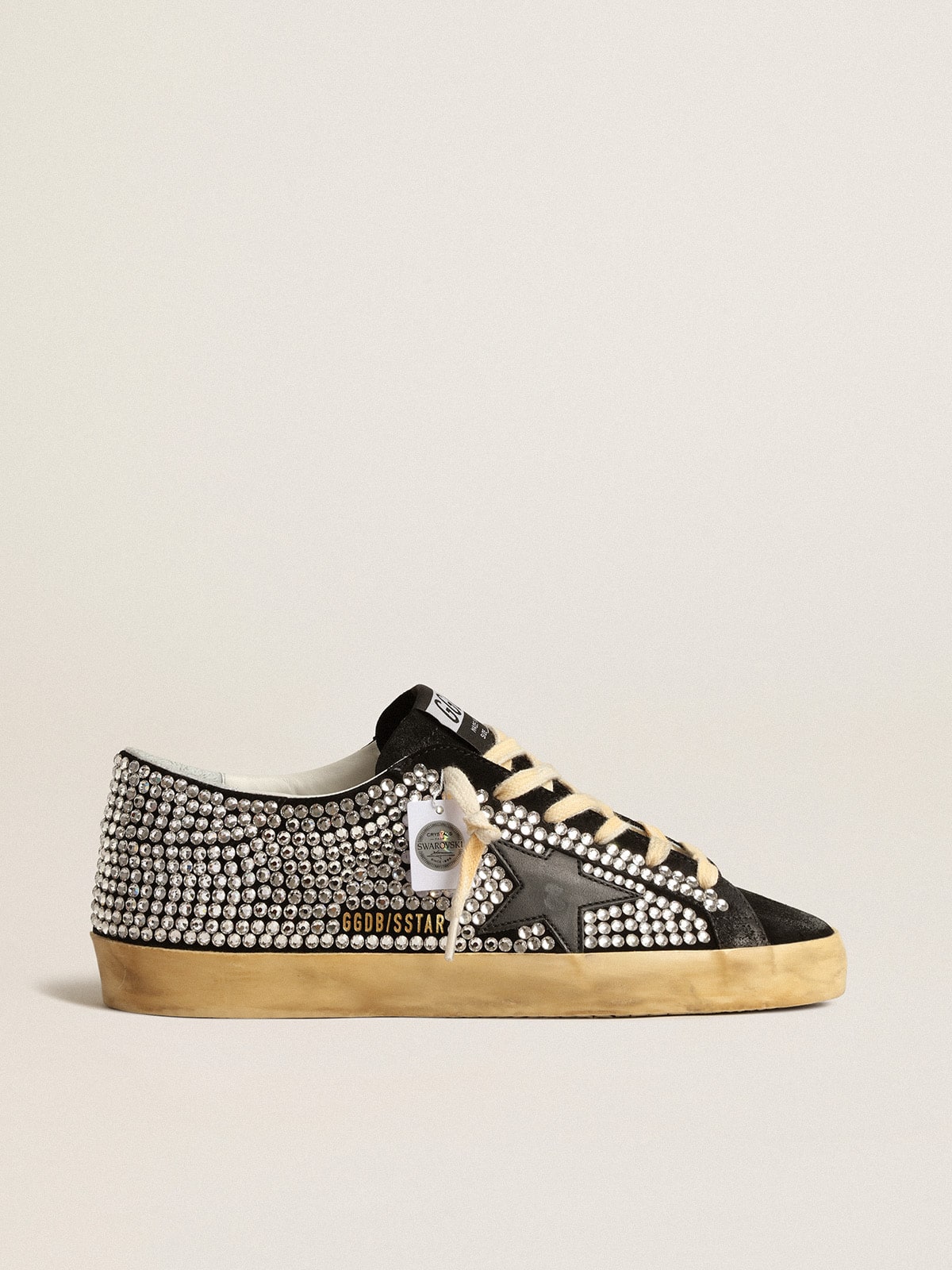 Super-Star LTD with Swarovski crystals and black leather star - Golden Goose Women