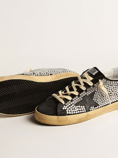 Super-Star LTD with Swarovski crystals and black leather star - Golden Goose Women
