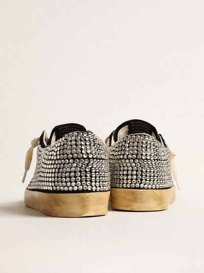 Super-Star LTD with Swarovski crystals and black leather star - Golden Goose Women