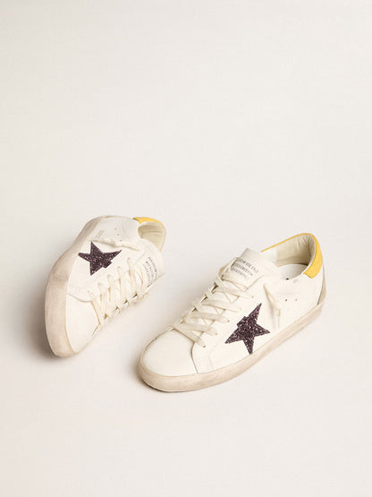 Women’s Bio-based Super-Star with red glitter star and leather heel tab - Golden Goose Women