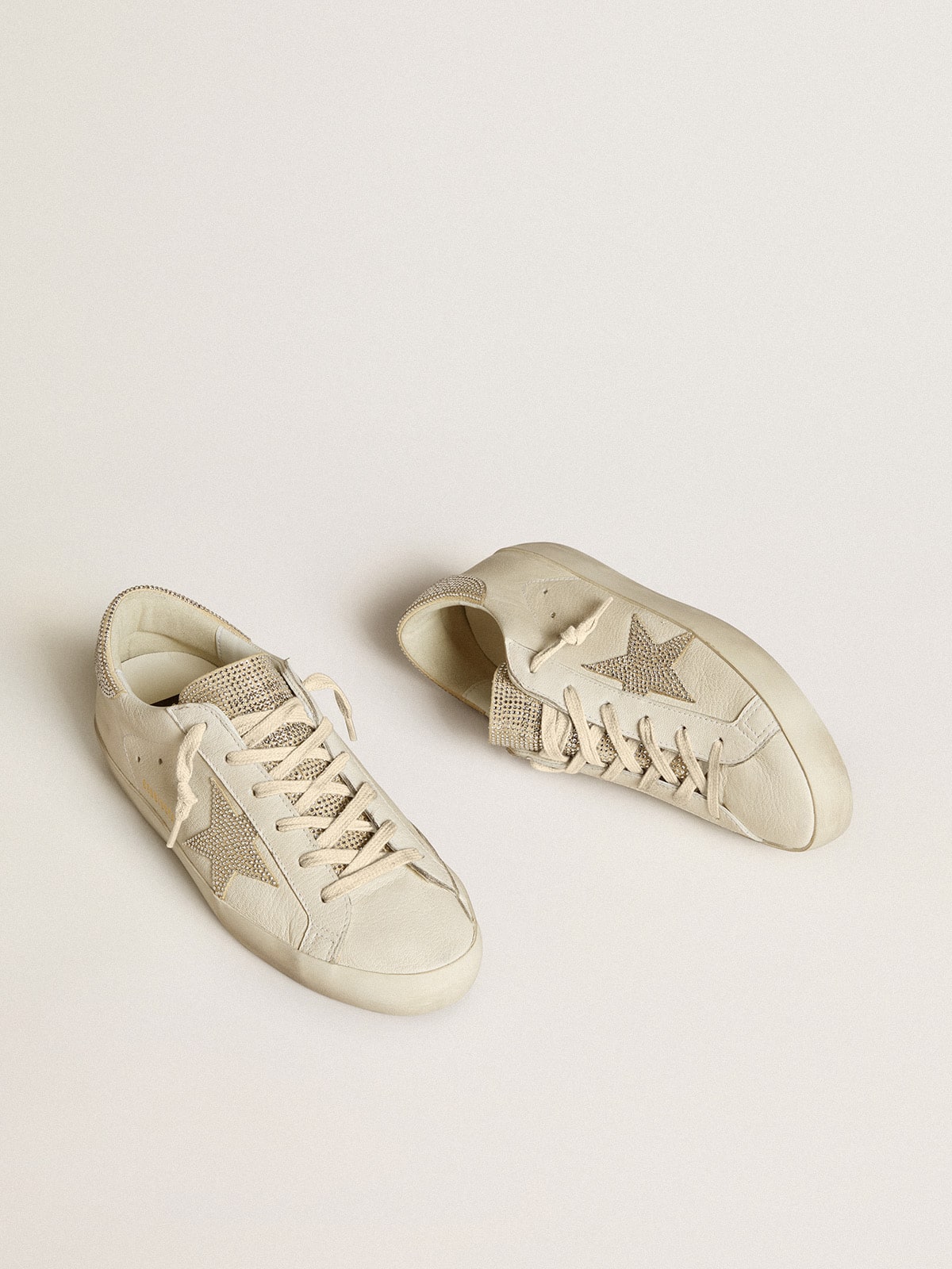 Women’s Super-Star in nappa leather with Swarovski crystal star and heel tab - Golden Goose Women