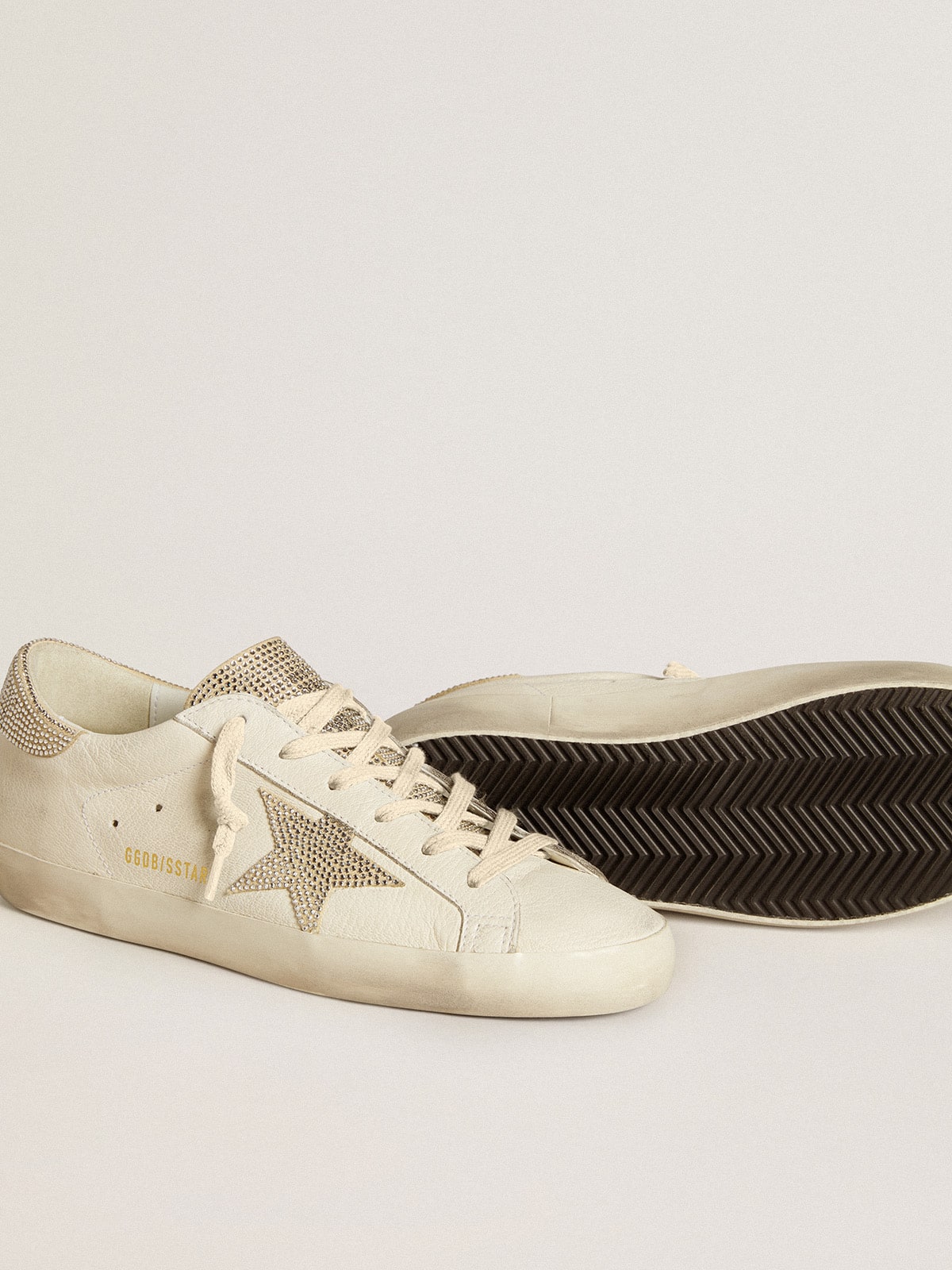 Women’s Super-Star in nappa leather with Swarovski crystal star and heel tab - Golden Goose Women