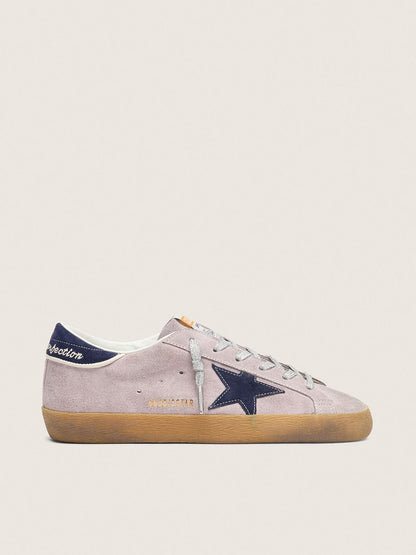 Women’s Super-Star  in lilac suede with midnight blue suede star and heel tab - Golden Goose Women