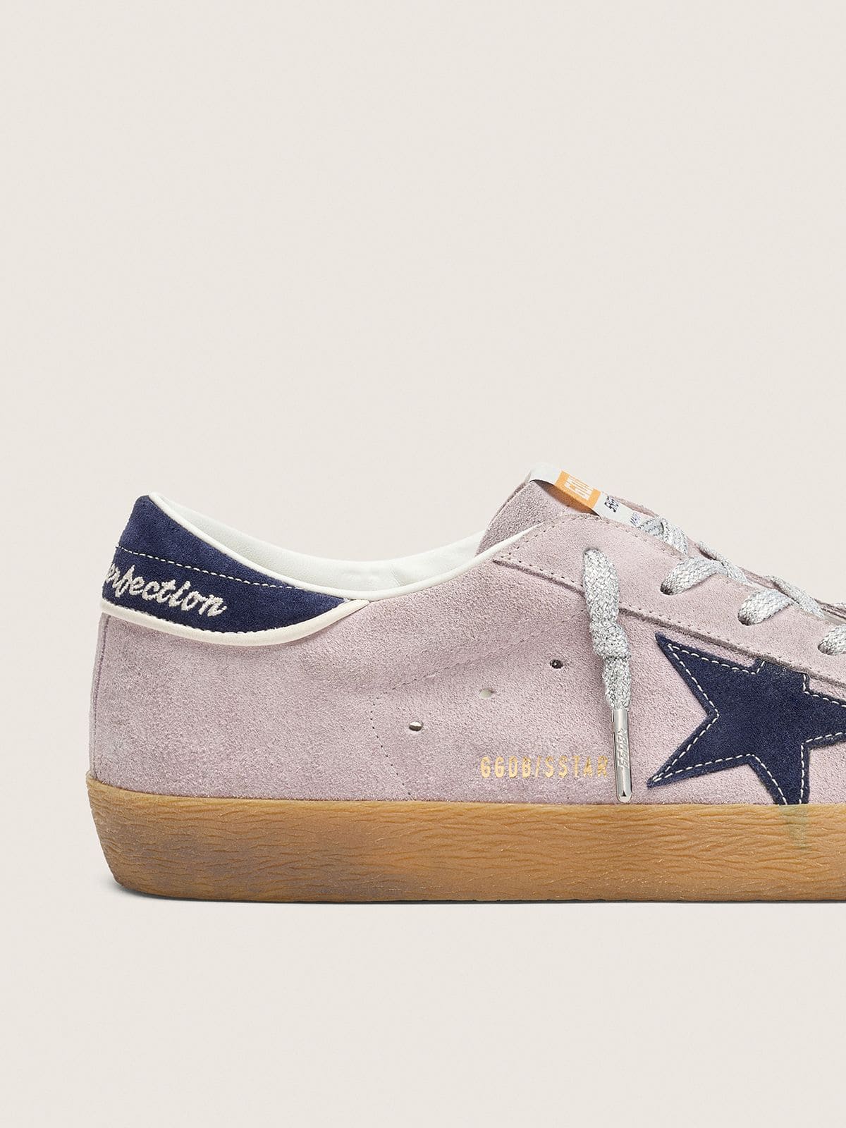 Women’s Super-Star  in lilac suede with midnight blue suede star and heel tab - Golden Goose Women