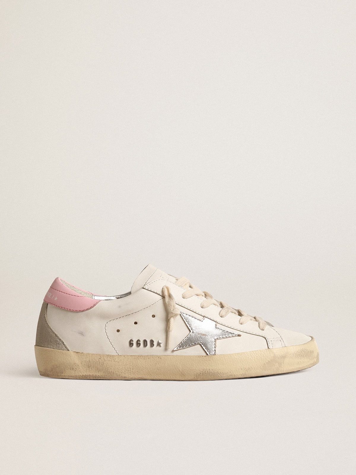Women's Super-Star with silver leather star and pink heel tab - Golden Goose Women
