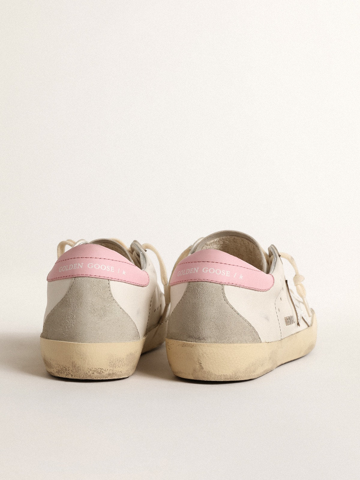 Women's Super-Star with silver leather star and pink heel tab - Golden Goose Women