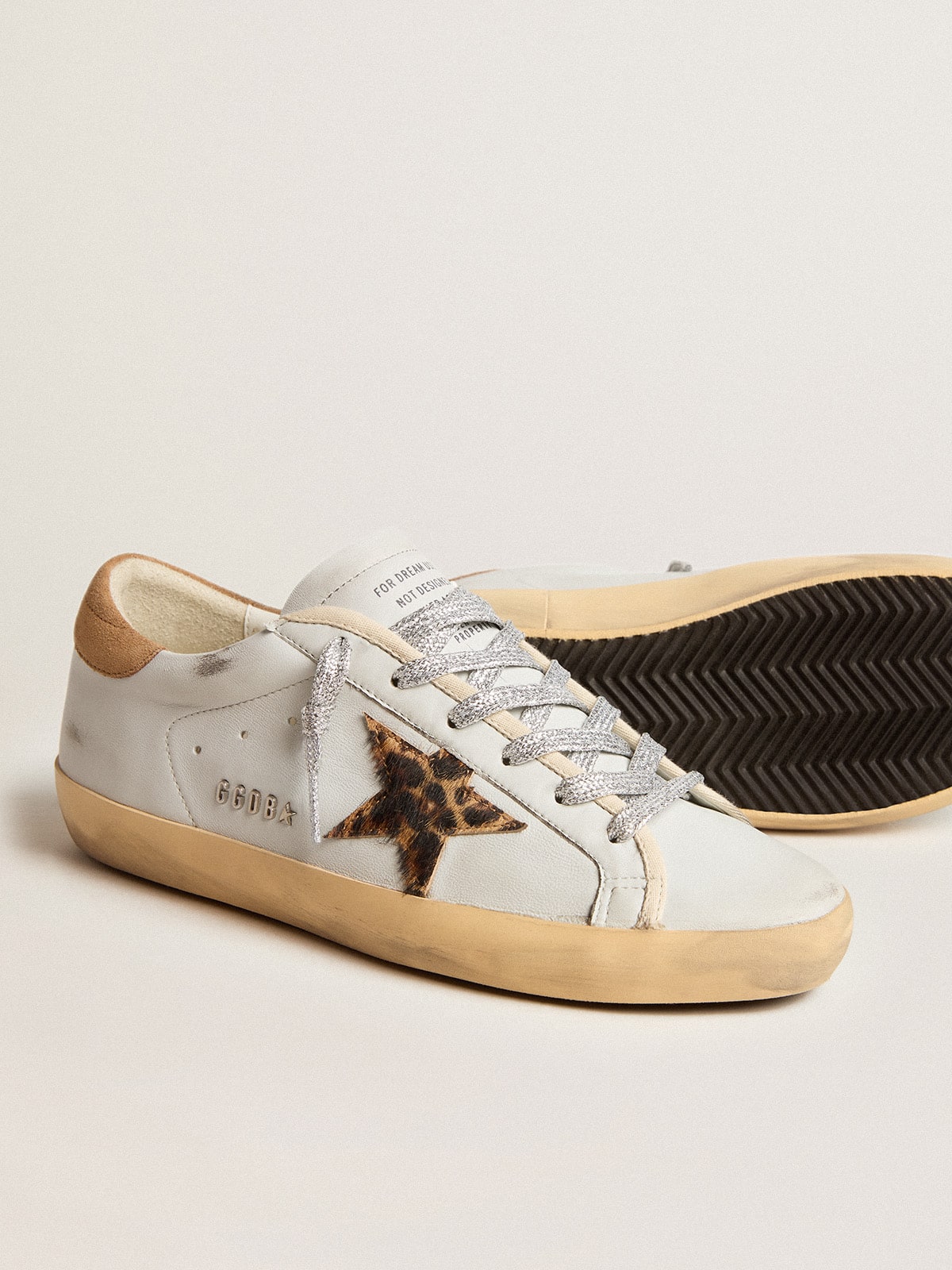 Women's Super-Star in nappa leather with pony skin star and suede heel tab - Golden Goose Women