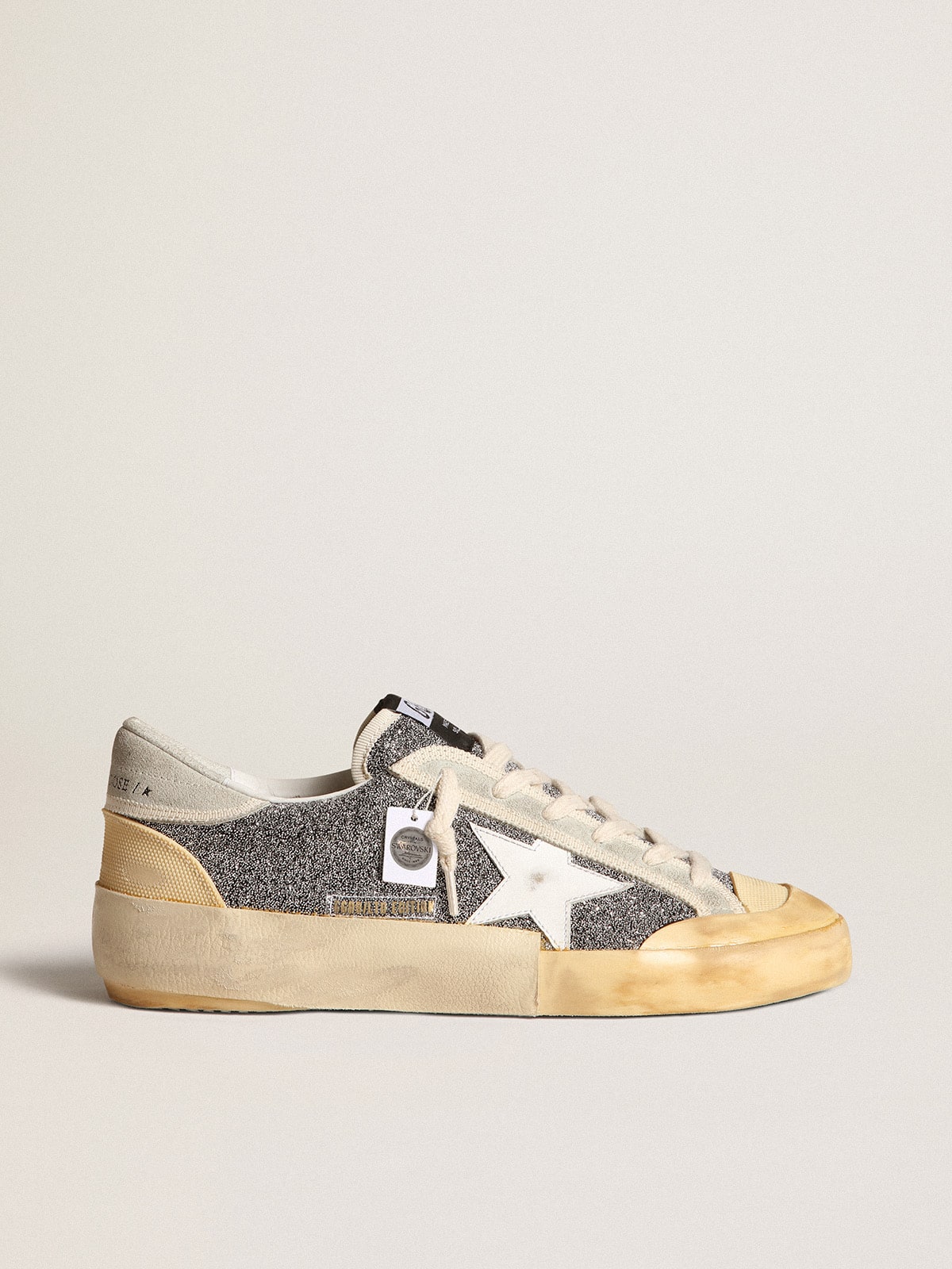 Women’s Super-Star LAB with white star and Swarovski glitter upper - Golden Goose Women