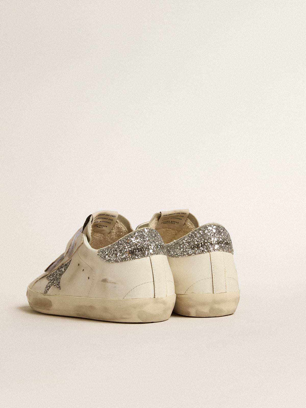 Women’s Old School with silver glitter star and ice-gray suede tongue - Golden Goose Women