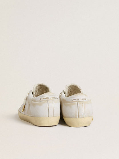Women’s Super-Star with white leather star and heel tab with lived-in effect - Golden Goose Women