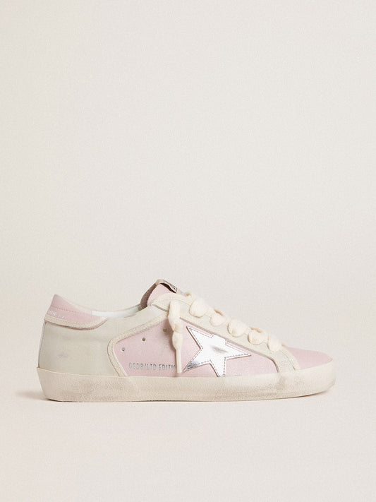 Super-Star LTD in pink leather with silver foiled leather star and pink leather heel tab - Golden Goose Women