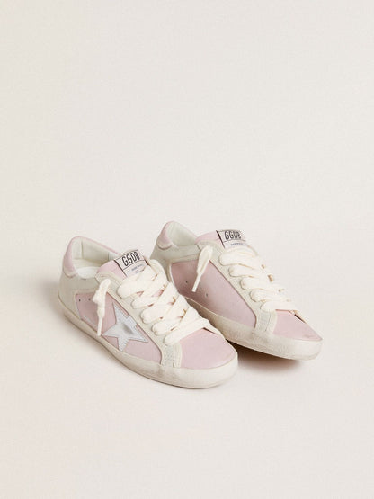 Super-Star LTD in pink leather with silver foiled leather star and pink leather heel tab - Golden Goose Women
