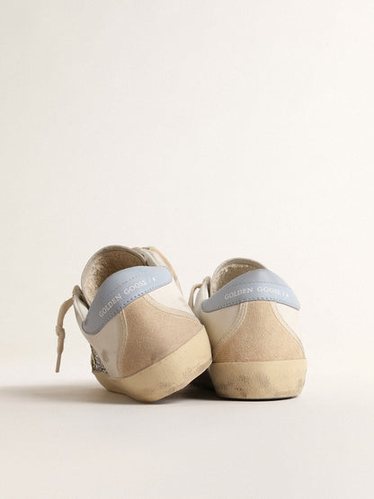 Bio-based Super-Star with silver glitter and yellow leather star - Golden Goose Women