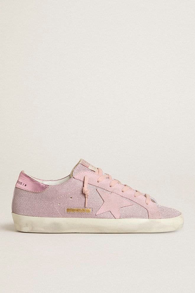 Super-Star LTD in glitter with suede star and leather heel tab - Golden Goose Women