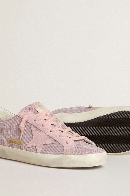 Super-Star LTD in glitter with suede star and leather heel tab - Golden Goose Women