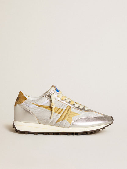 Women’s Marathon with silver ripstop nylon upper and gold star - Golden Goose Women