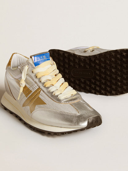 Women’s Marathon with silver ripstop nylon upper and gold star - Golden Goose Women