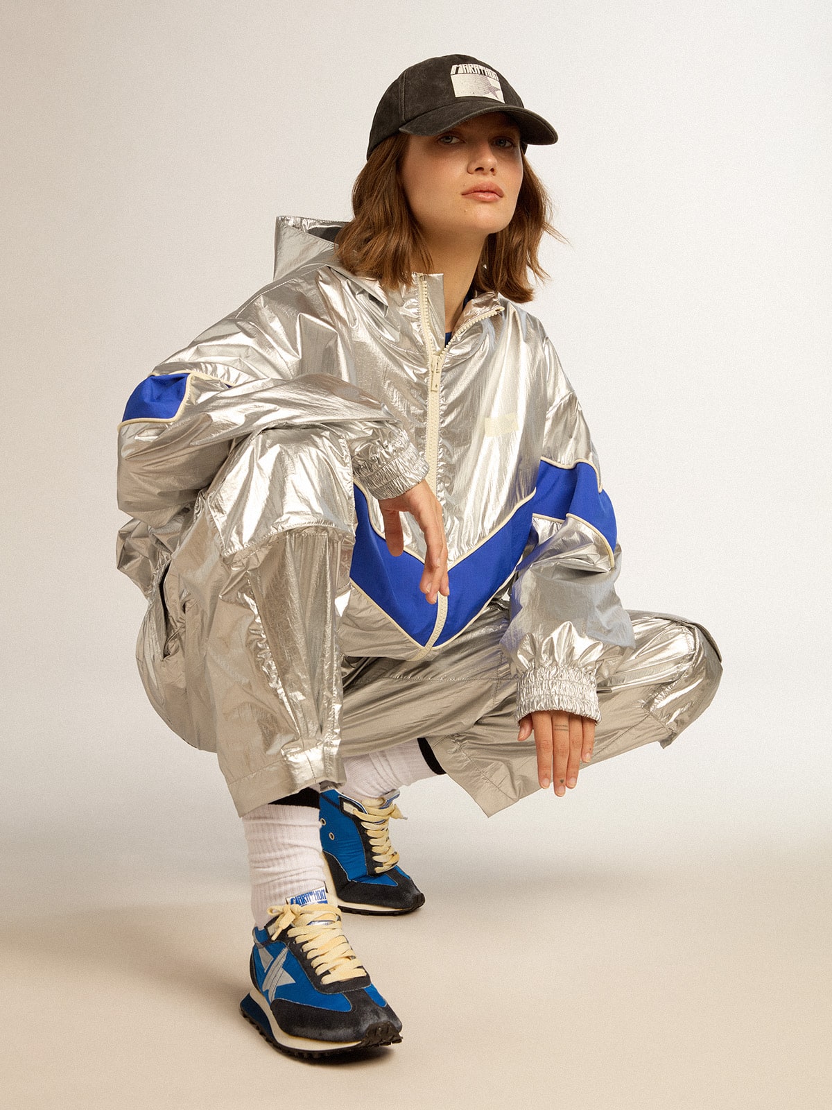 Women’s Marathon with blue nylon upper and white star - Golden Goose Women