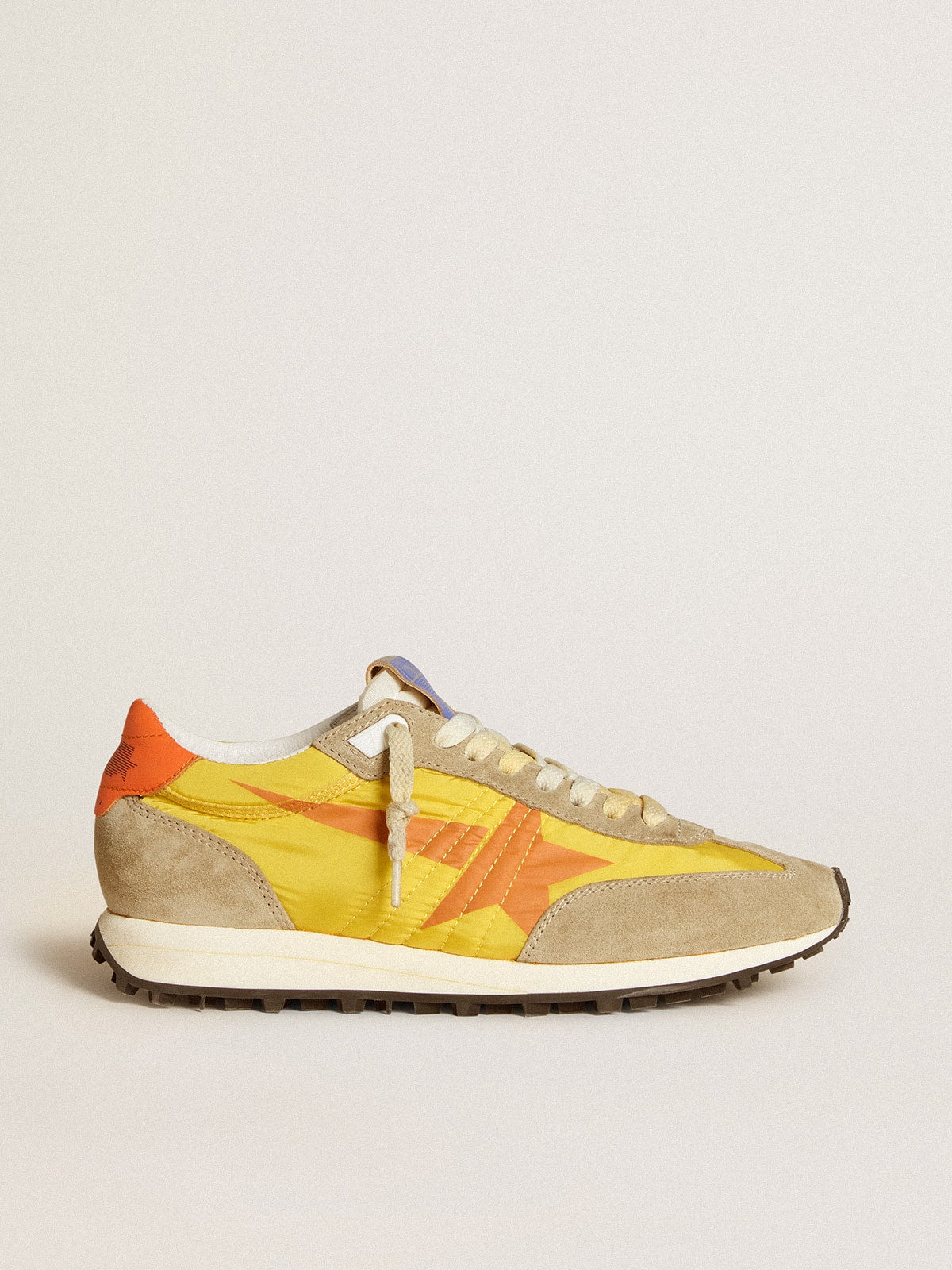 Women’s Marathon with yellow nylon upper and orange star - Golden Goose Women