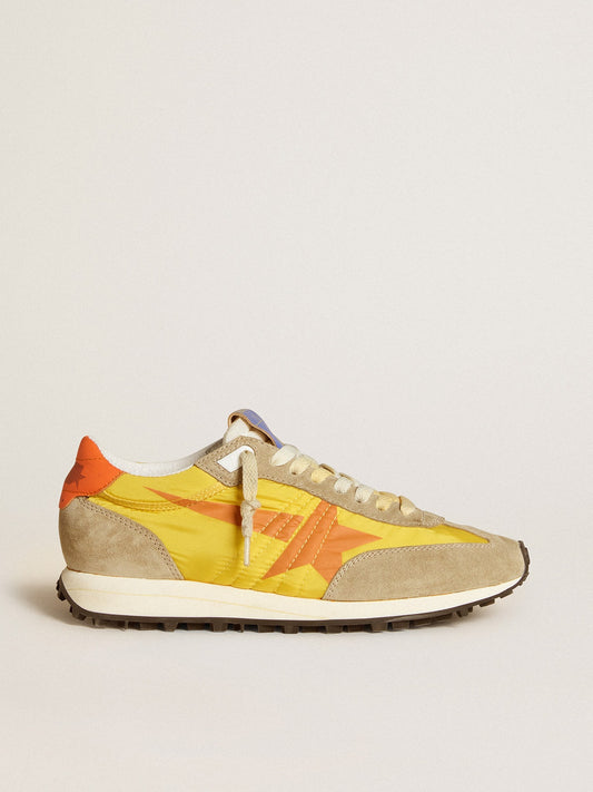 Women’s Marathon with yellow nylon upper and orange star - Golden Goose Women