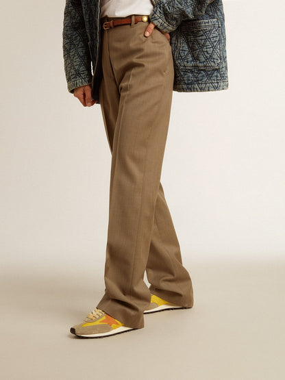 Women’s Marathon with yellow nylon upper and orange star - Golden Goose Women
