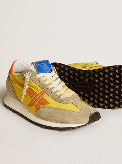 Women’s Marathon with yellow nylon upper and orange star - Golden Goose Women