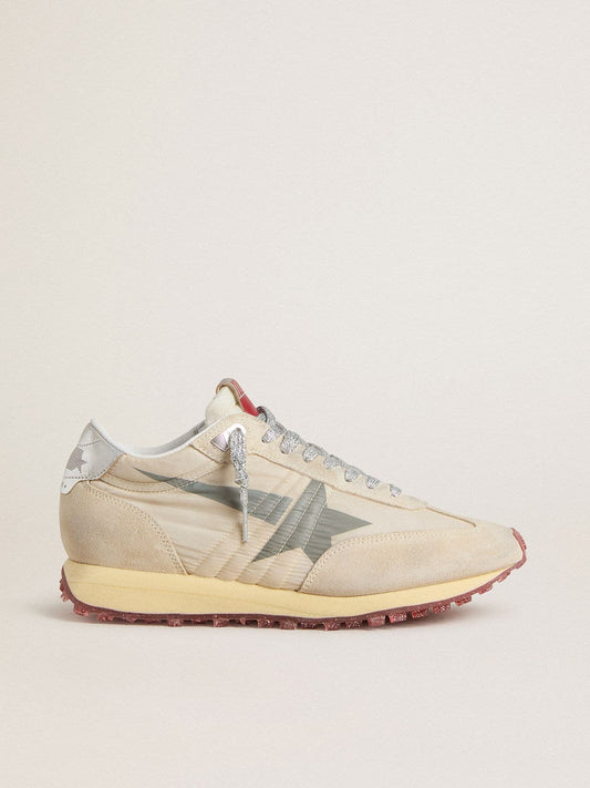 Women’s Marathon with beige nylon upper and gray star - Golden Goose Women