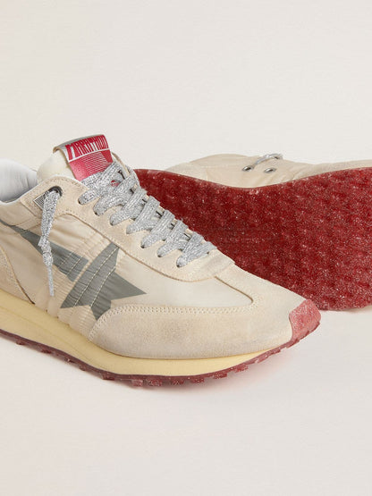 Women’s Marathon with beige nylon upper and gray star - Golden Goose Women