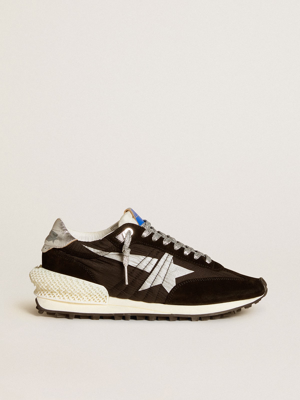 Women’s Marathon with black ripstop nylon upper and silver star - Golden Goose Women