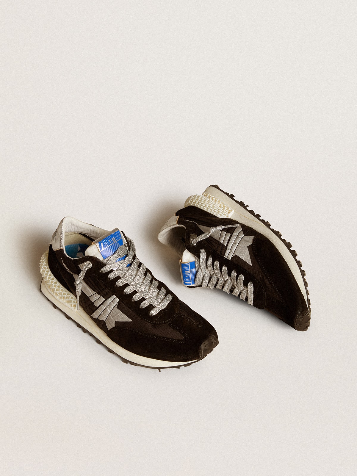 Women’s Marathon with black ripstop nylon upper and silver star - Golden Goose Women
