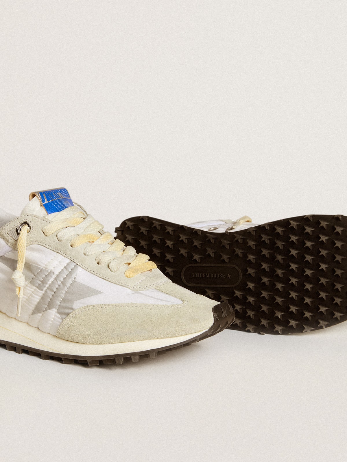 Women’s Marathon with white nylon upper and silver star - Golden Goose Women